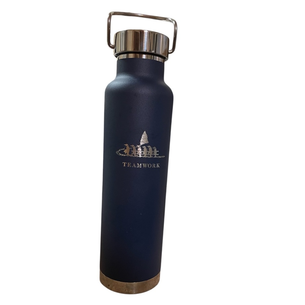 Navy Blue Teamwork Penguins Stainless Steel 22 oz Canister